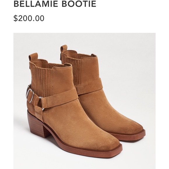 SAM EDELMAN Bellamie suede Leather Studded Harness Chelsea Moto boot size 6 $200 - Picture 15 of 15